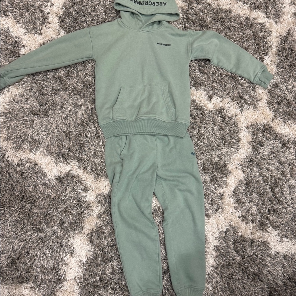 Abercrombie & Fitch Kids Sage Green Hoodie and Joggers Set